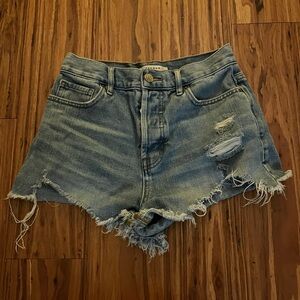 distressed pacsun vintage high rise jean shorts in medium